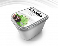Мороженое "Credo" - Пломбир "Мятная страчателла", контейнер 1300 гр, "Петрохолод"
