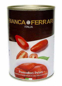 Томаты черри очищенные, в томатном соке, 400 гр, "Bianca Ferrari"