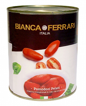 Томаты очищенные, в томатном соке, 800 гр, "Bianca Ferrari"