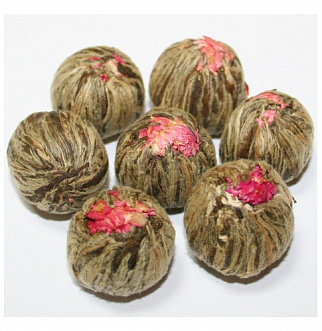 Зеленый жасминовый связанный чай Хуа Ли Чжи (с цветком астрагала)