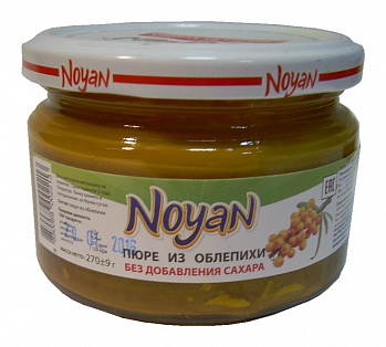 Облепиха протертая без сахара, 270 гр, "Noyan"
