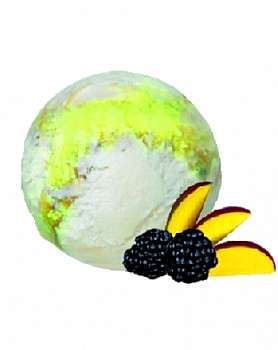 Мороженое Пломбир йогуртовый с манго и ежевикой, контейнер 2200 гр, "Петрохолод"
