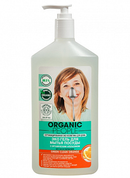 Эко гель для мытья посуды Green Clean Orange, 500 мл, "Organic People"