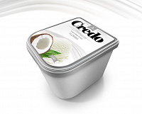 Мороженое "Credo" - Пломбир "Кокосовое парфе", контейнер 1300 гр, "Петрохолод"