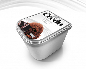 Мороженое "Credo" - Пломбир "Шоколад De Lux", контейнер 1300 гр, "Петрохолод"