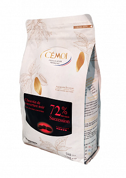 Шоколад черный 72% в таблетках, 5 кг, "CEMOI"