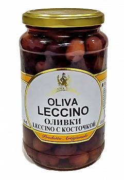 Оливки "Leccino" с косточками, 580 мл, "Donna Sofia"